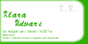 klara udvari business card